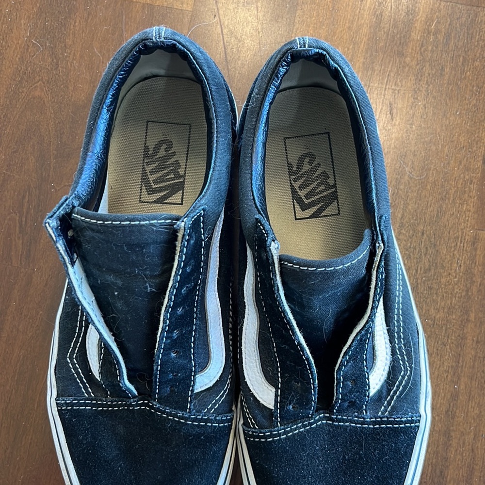 VANS old skool low men’s black white suede shoes - Picture 6 of 9